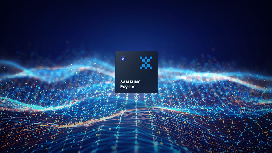 An image of Exynos processor over a wide net that symbolizes neural network